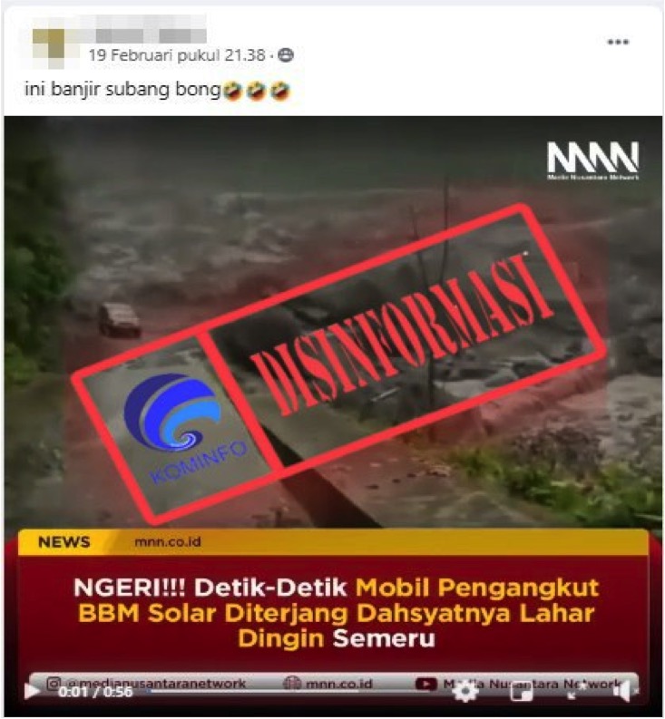 [DISINFORMASI] Video Detik-detik Banjir Bandang di Subang