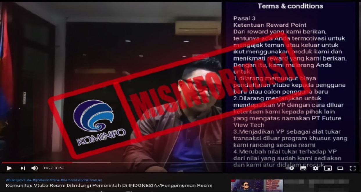 [MISINFORMASI] Vtube Resmi Dilindungi Pemerintah Indonesia