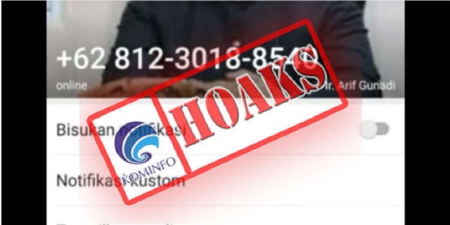 [HOAKS] Akun WhatsApp Mengatasnamakan Sekretaris Daerah Kota Bengkulu Arif Gunardi