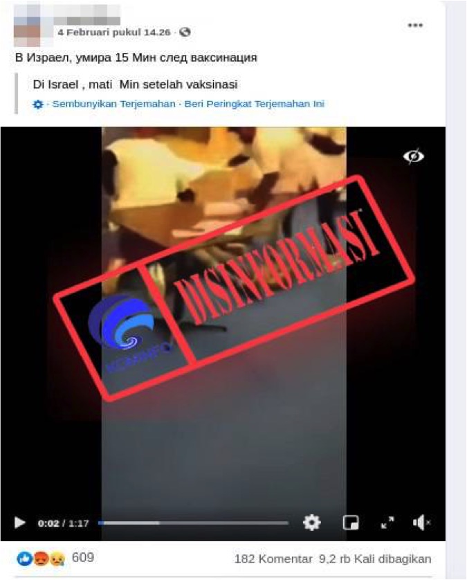[DISINFORMASI] Video Seorang Pria di Israel Meninggal Usai Vaksinasi
