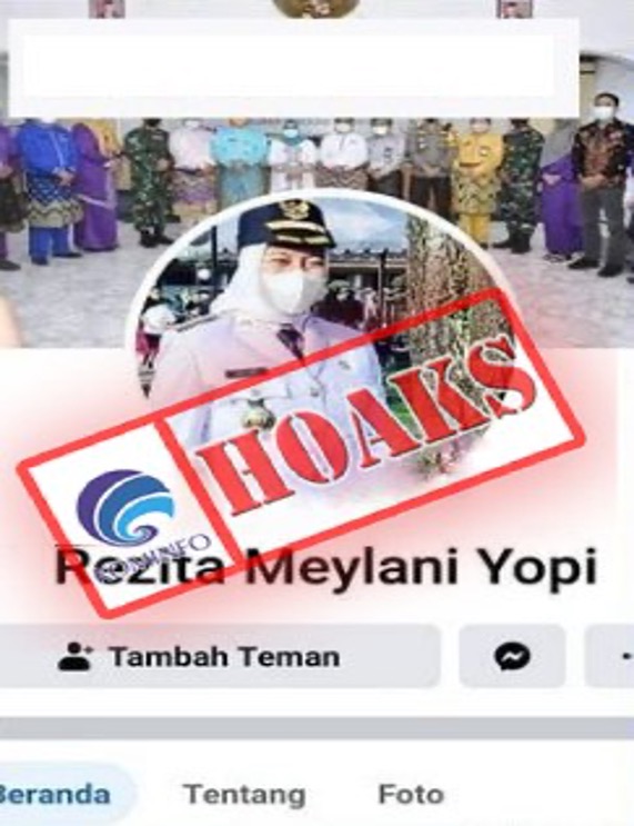 [HOAKS] Akun Facebook Mengatasnamakan Bupati Indragiri Hulu