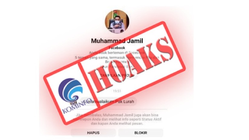 [HOAKS] Akun Facebook Mengatasnamakan Sekretaris Daerah Kota Pekanbaru Muhammad Jamil