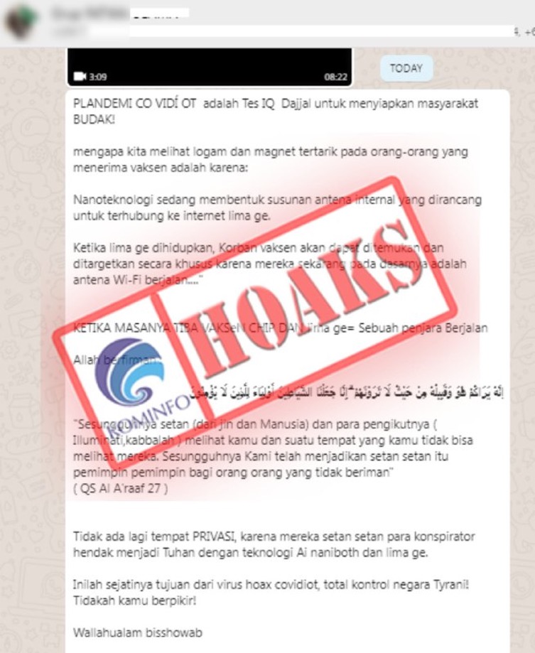 [HOAKS] Vaksin Covid-19 Adalah Antena 5G dan Pengendali Manusia