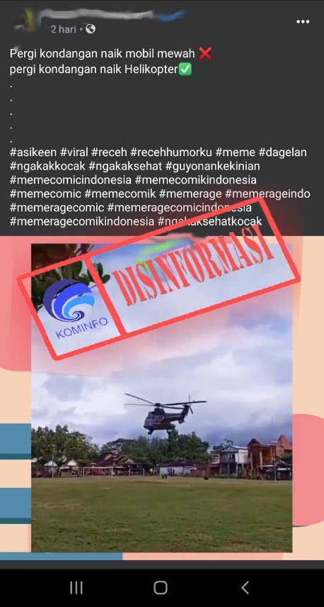 [DISINFORMASI] Video Naik Helikopter ke Pernikahan Mantan