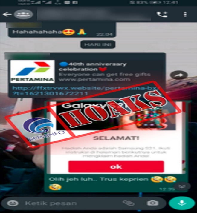 [HOAKS] PT Pertamina Bagi-bagi Hadiah dalam Rangka Ulang Tahun Ke-40