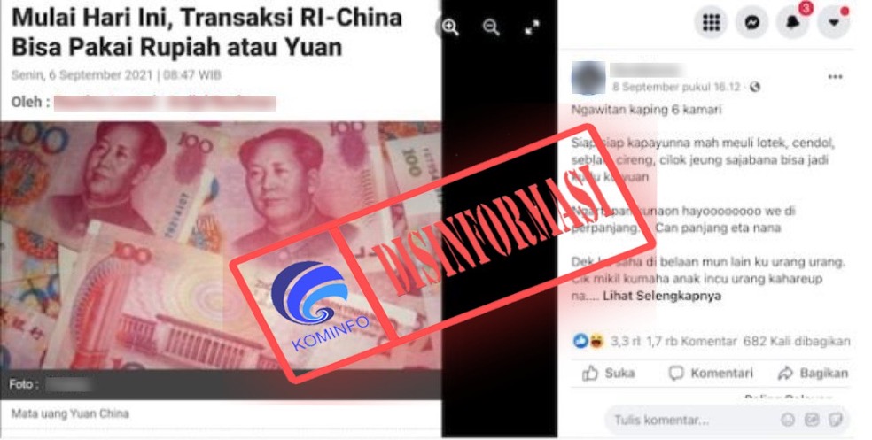 [DISINFORMASI] Sekarang Transaksi di Indonesia Bisa Pakai Mata Uang Cina