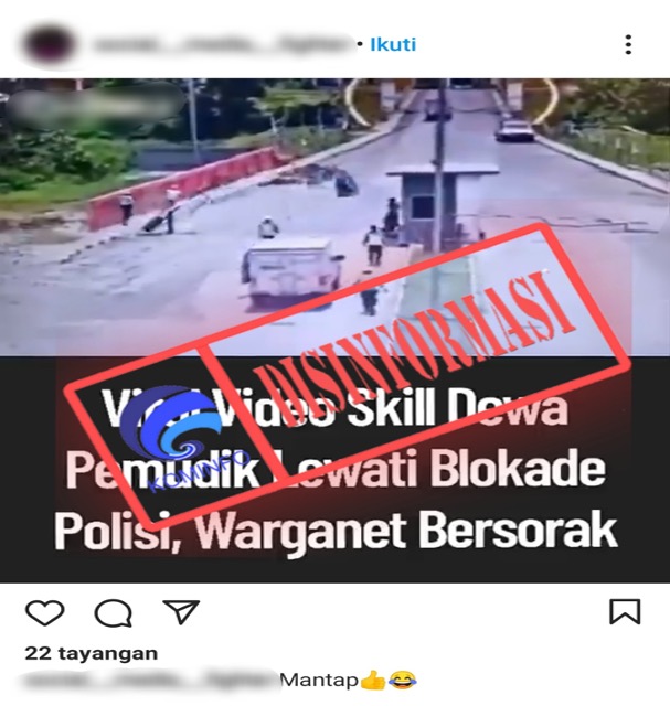 [DISINFORMASI] Video Pemudik Sukses Tembus Blokade Polisi