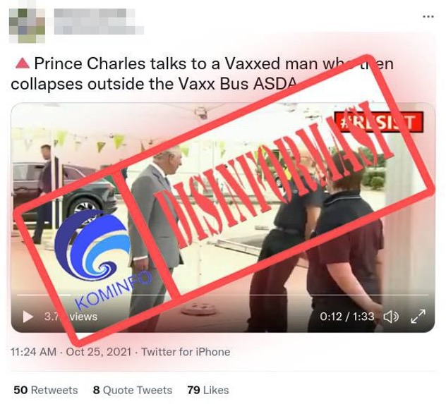 [DISINFORMASI] Video Pria Pingsan di Hadapan Pangeran Charles Usai Vaksinasi