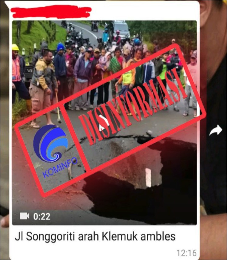 [DISINFORMASI] Video Jalan Amblas di Kawasan Songgoriti, Kota Batu, Malang