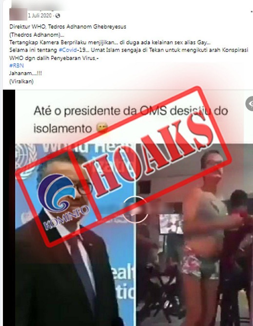 [HOAKS] Video Direktur Jenderal WHO Menari dan Tudingan Umat Islam Sengaja Ditekan untuk Mengikuti Konspirasi