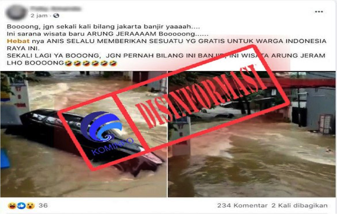 [DISINFORMASI] Foto Mobil Hanyut Terseret Banjir di Jakarta