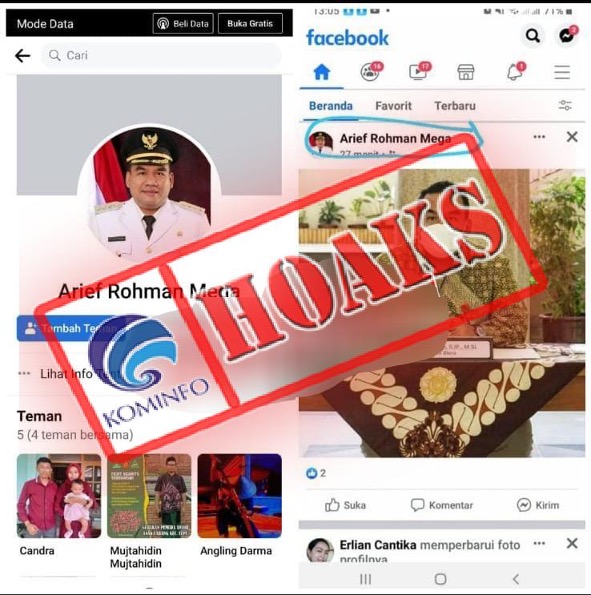 [HOAKS] Akun Facebook Mengatasnamakan Bupati Blora Jawa Tengah