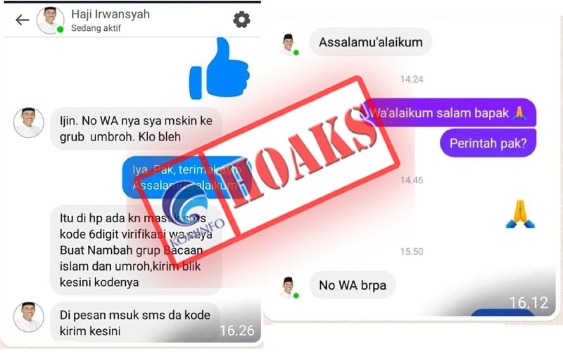 [HOAKS] Akun Palsu Mengatasnamakan Anggota DPRD Kepri Dr. H. Irwansyah, S.E., M.M.