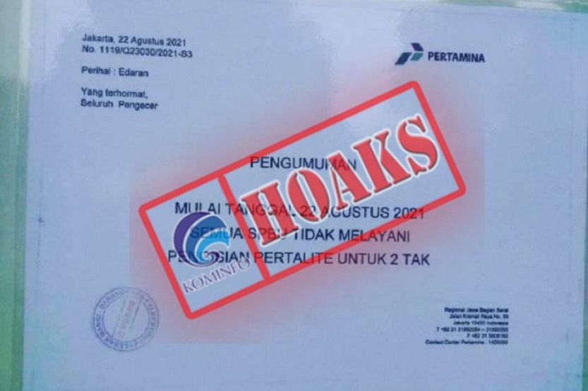 [HOAKS] Surat Edaran Terkait Larangan Motor 2-Tak Pakai Pertalite
