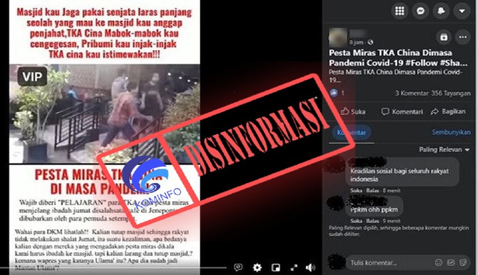[DISINFORMASI] Video TKA China Pesta Miras Saat Pandemi Covid-19 di Jeneponto