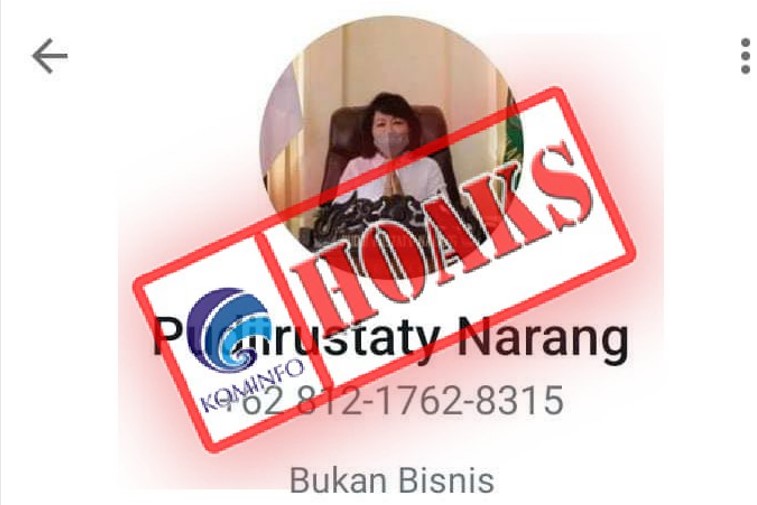 [HOAKS] Akun WhatsApp Mengatasnamakan Bupati Pulang Pisau
