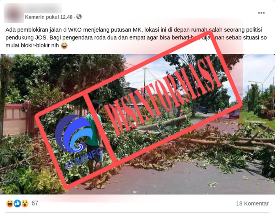 [DISINFORMASI] Penutupan Jalan di WKO Menjelang Putusan MK
