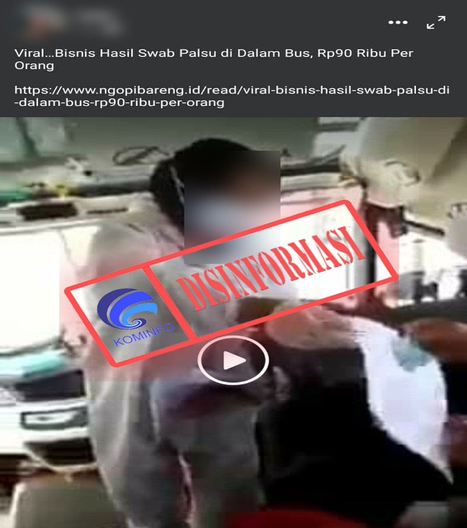 [DISINFORMASI] Bisnis Swab Palsu di Dalam Bus