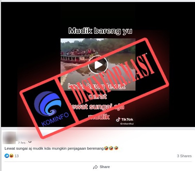 [DISINFORMASI] Video Warga Mudik Lewat Sungai