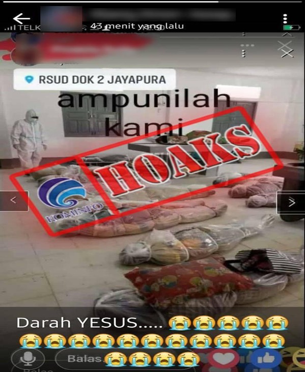 [HOAKS] Foto Jenazah Covid-19 Bergelimpangan Terbungkus Plastik Di Papua