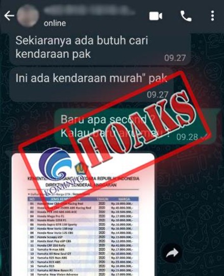 [HOAKS] Akun WhatsApp Mengatasnamakan Kapolsek Maniis