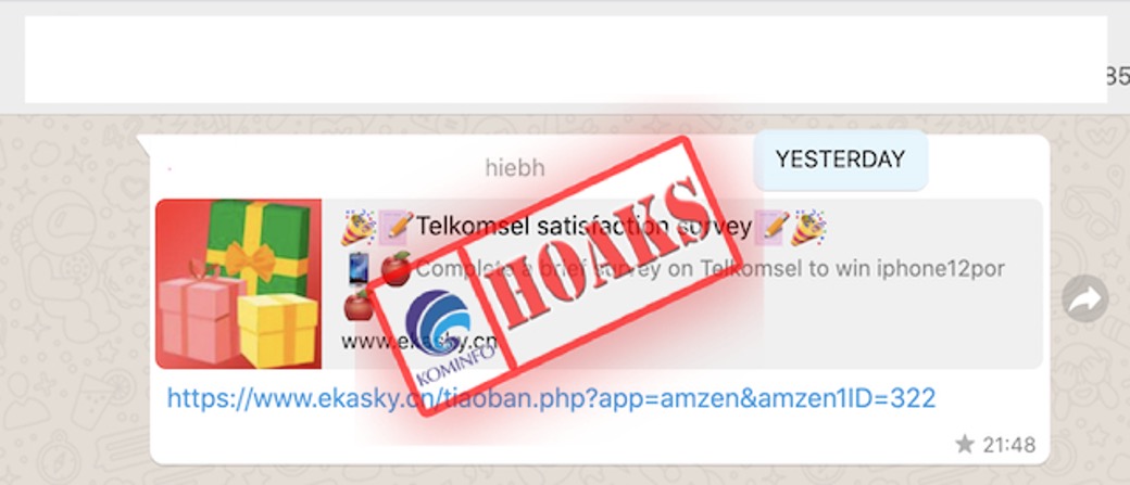 [HOAKS] Link Survei Telkomsel Berhadiah iPhone 12 Pro