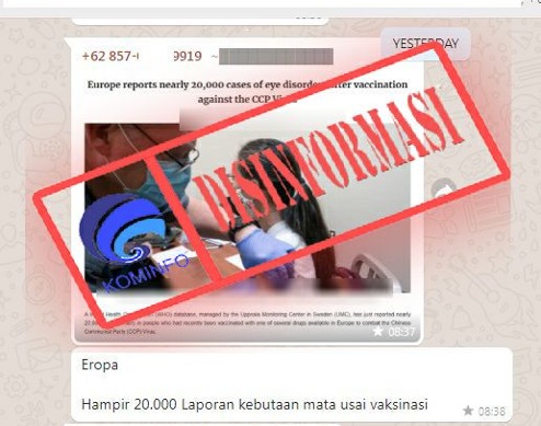 [DISINFORMASI] Hampir 20 Ribu Laporan Kebutaan usai Vaksinasi di Eropa