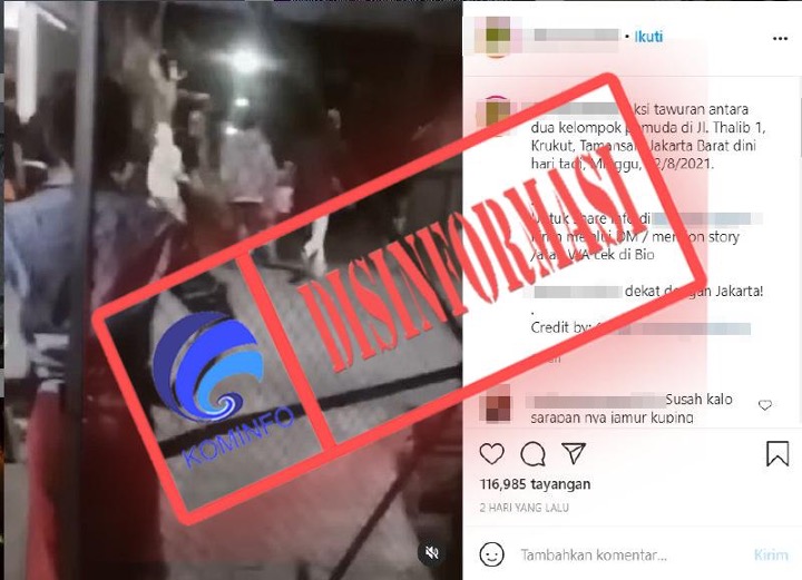[DISINFORMASI] Video Tawuran di Tamansari