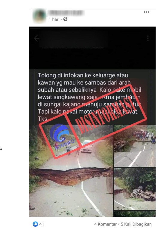 [DISINFORMASI] Jembatan di Sungai Kajang Terputus