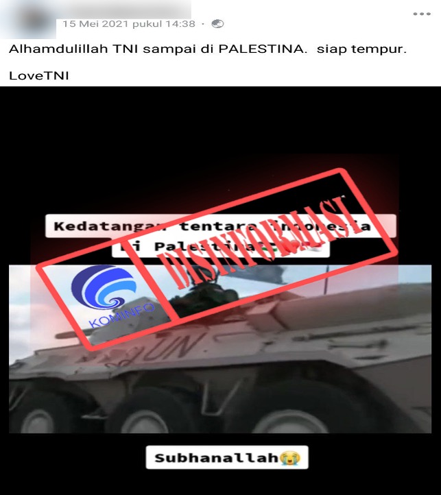 [DISINFORMASI] Video Kedatangan Tentara Indonesia di Palestina