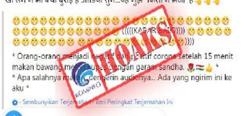 [HOAKS] Makan Bawang Mentah dan Garam Bisa Ubah Positif Covid-19 Menjadi Negatif