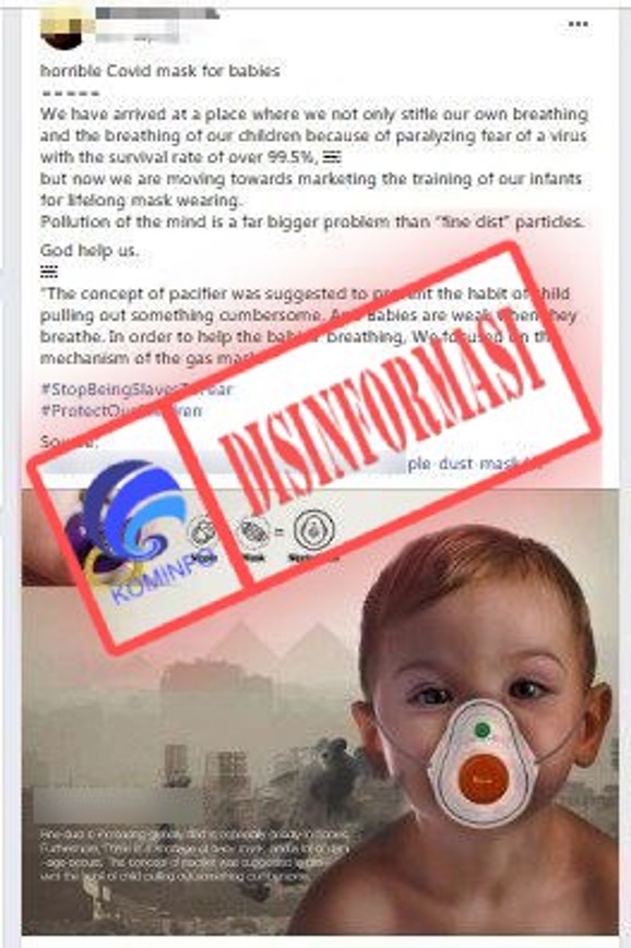 [DISINFORMASI] Masker Covid-19 Khusus untuk Bayi