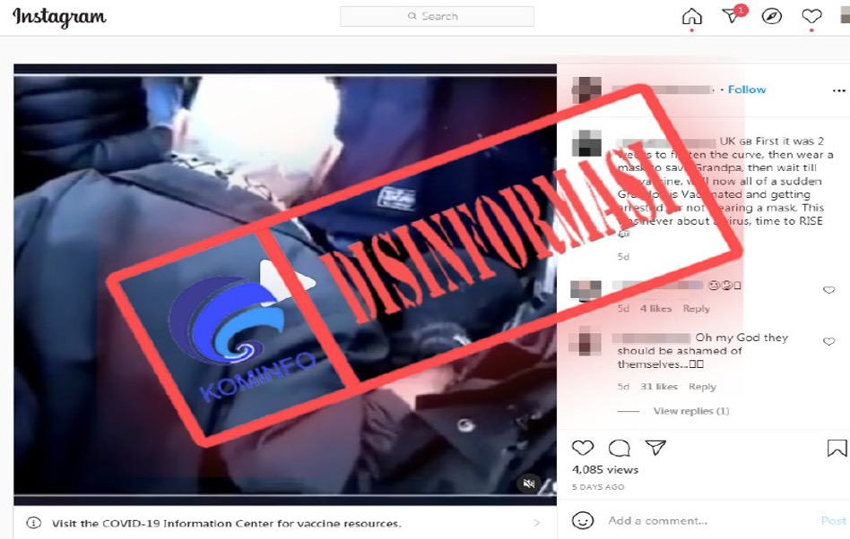 [DISINFORMASI] Video Seorang Kakek Ditahan karena Tidak Memakai Masker setelah Vaksinasi