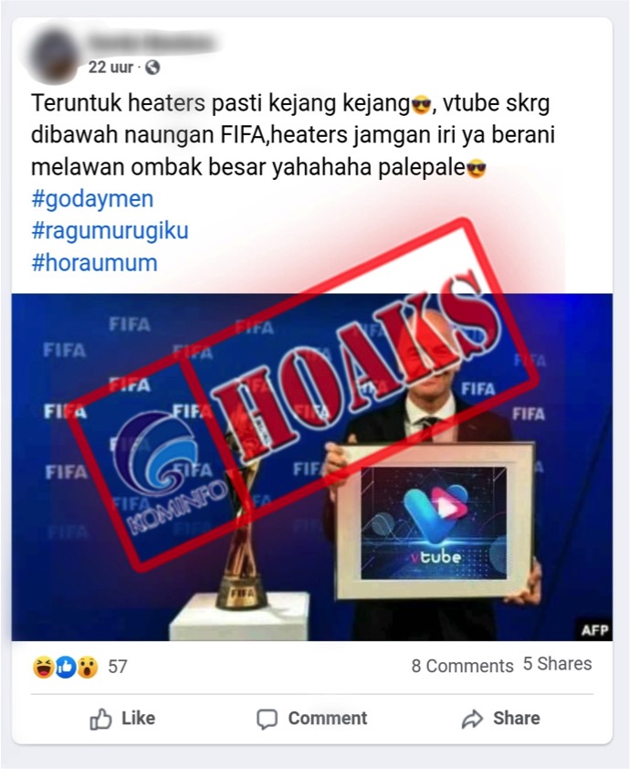 [HOAKS] Vtube Sekarang Di bawah Naungan FIFA