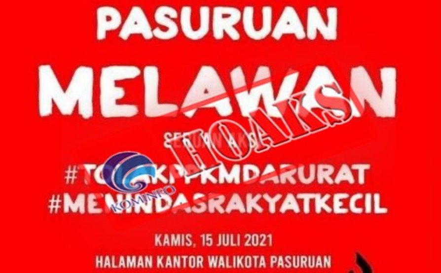 [HOAKS] Poster Seruan Aksi Tolak PPKM Darurat di Pasuruan