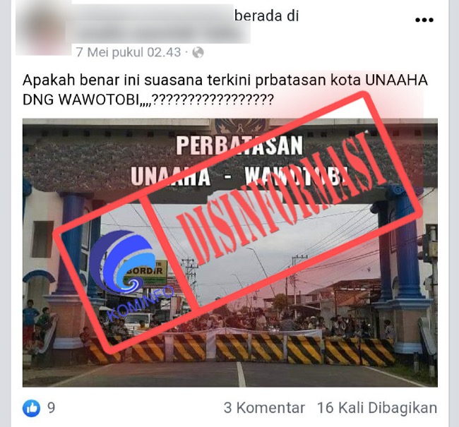 [DISINFORMASI] Foto Perbatasan di Konawe yang Ditutup di Tengah Mudik Lebaran 2021