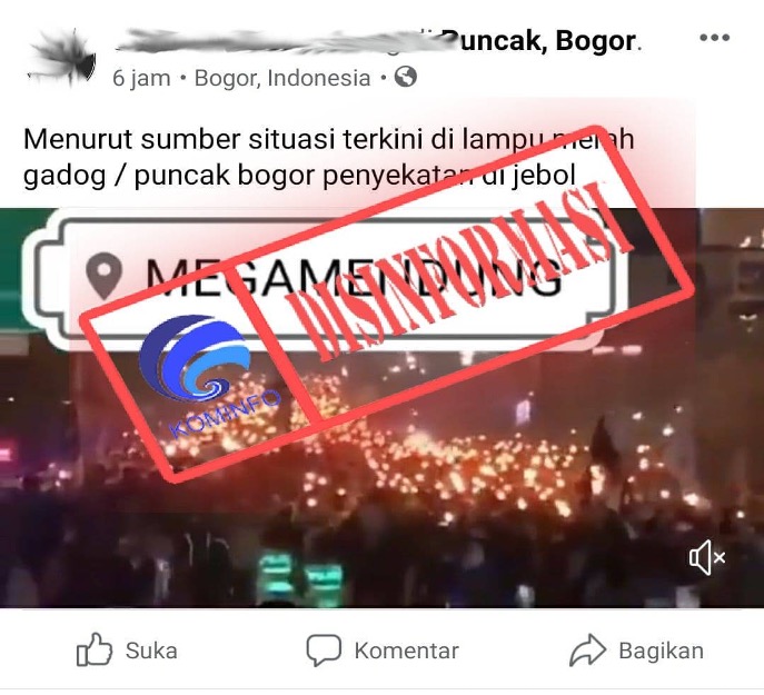 [DISINFORMASI] Pawai Obor Jebol Penyekatan di Puncak