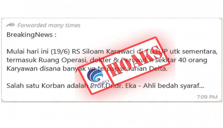 [HOAKS] RS Siloam Karawaci Tutup Karena Nakes Terkena Covid-19