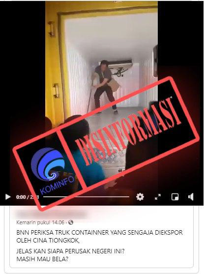 [DISINFORMASI] Tiongkok Ekspor Truk Kontainer Berisi Narkoba ke Indonesia