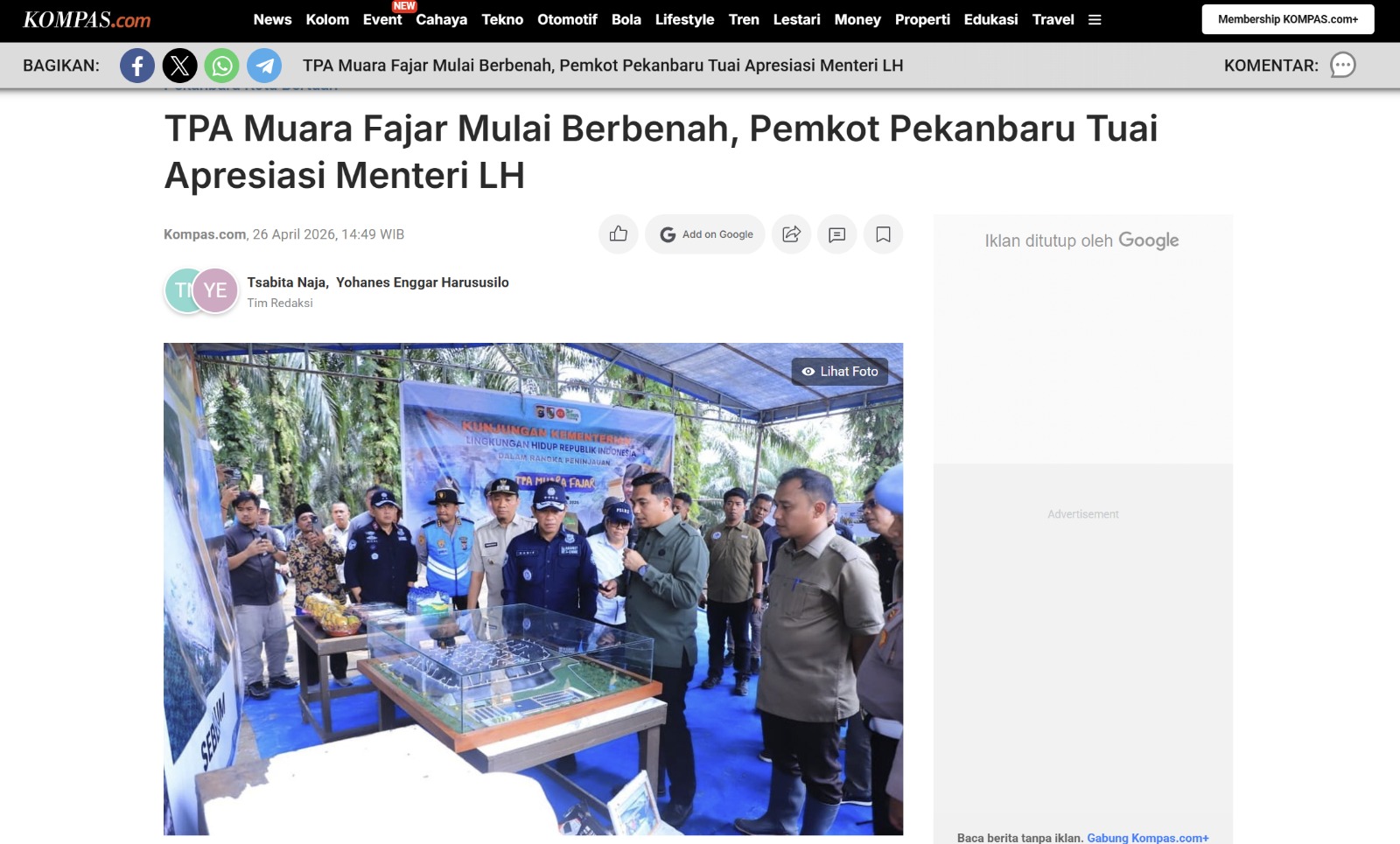 TPA Muara Fajar Mulai Berbenah, Pemkot Pekanbaru Tuai Apresiasi Menteri LH