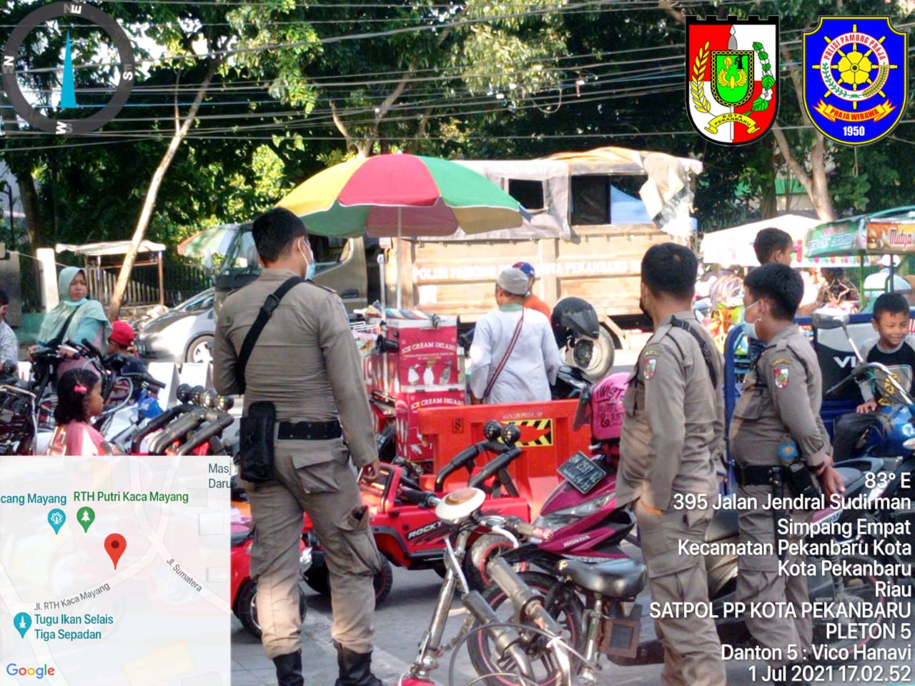 Satpol PP Kembali Tertibkan PKL di RTH Kaca Mayang