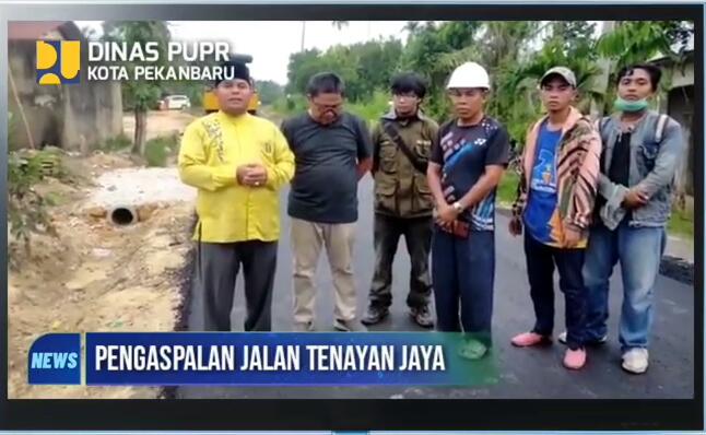 Dinas PUPR Rampung Aspal Jalan Tenayan Jaya, Warga Gembira