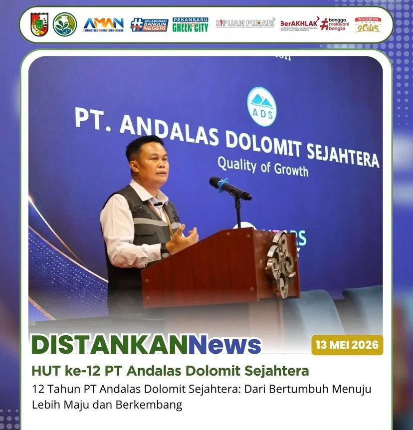 Distankan Pekanbaru Apresiasi Perjalanan 12 Tahun PT Andalas Dolomit Sejahtera
