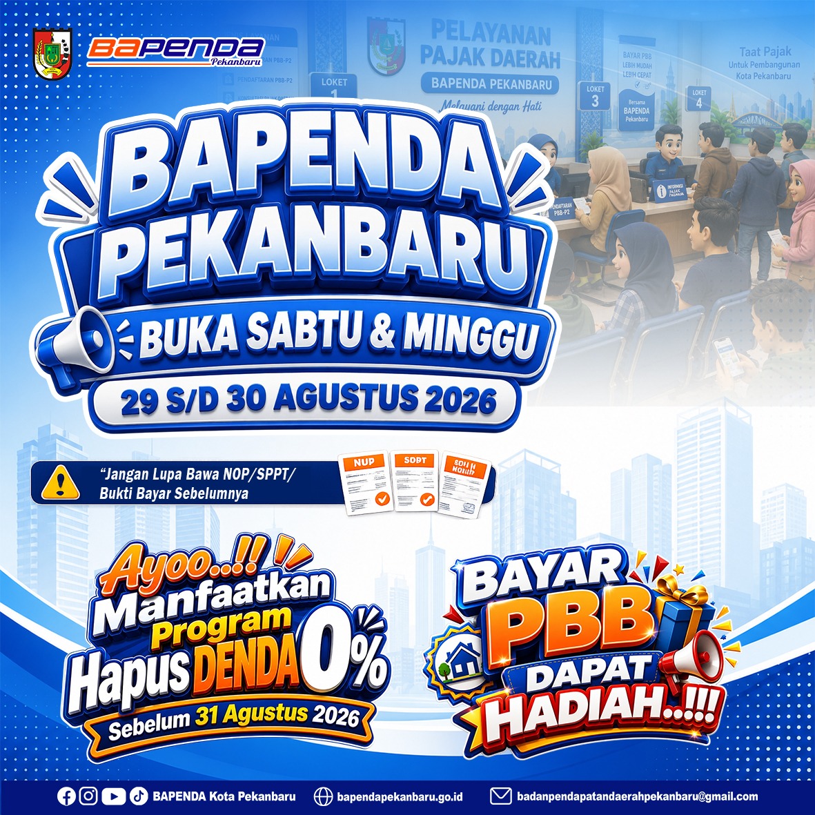 Bapenda Pekanbaru Buka Layanan Pembayaran PBB pada Akhir Pekan