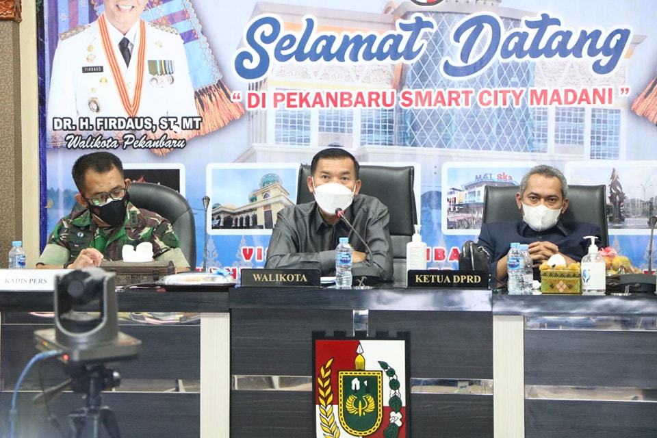 Pemko Pekanbaru Evaluasi Penanganan Covid-19, Walikota Imbau Masyarakat Tetap Disiplin Prokes