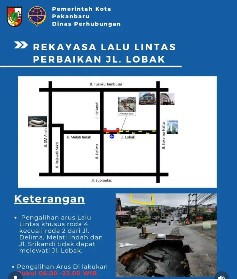 Dinas Perhubungan melakukan rekayasa lalulintas di ruas Jalan Lobak, Kecamatan Binawidya