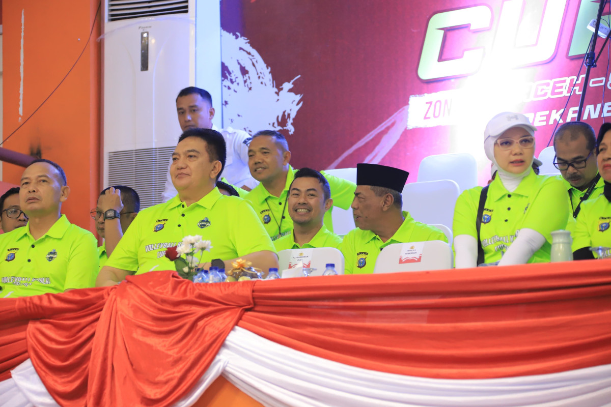 Pj Wali Kota Risnandar Mahiwa Hadiri Pembukaan Turnamen Voli Kapolri Cup Tahun 2024